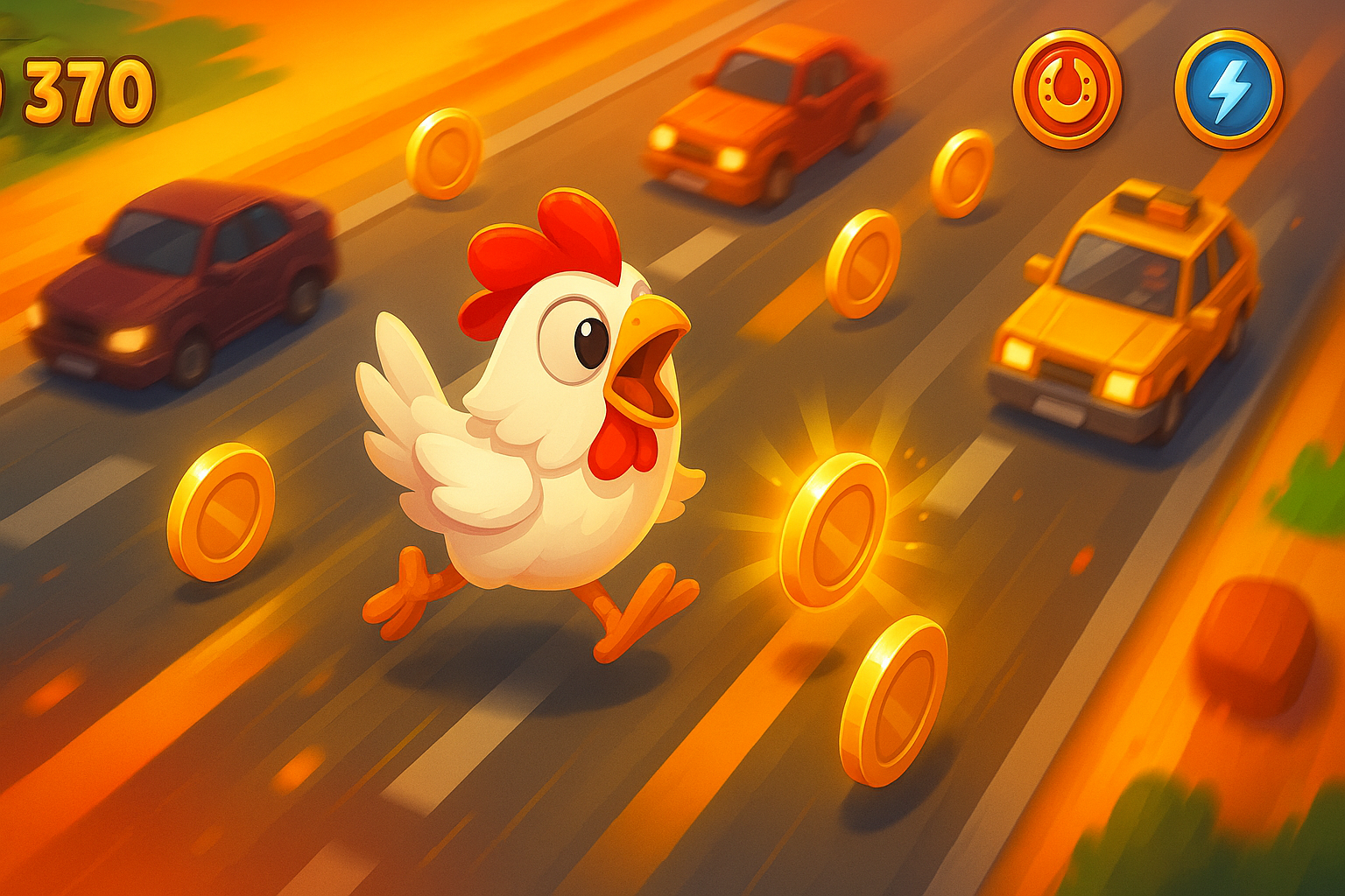 Chicken Roads - Scena di Corsa